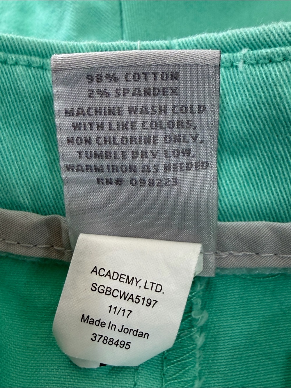 BCG Academy Women’s Size 6 Mint Green Chino Shorts Cotton Stretch Casual - Picture 5 of 8